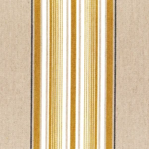 yellow striped cotton fabric from Casamance