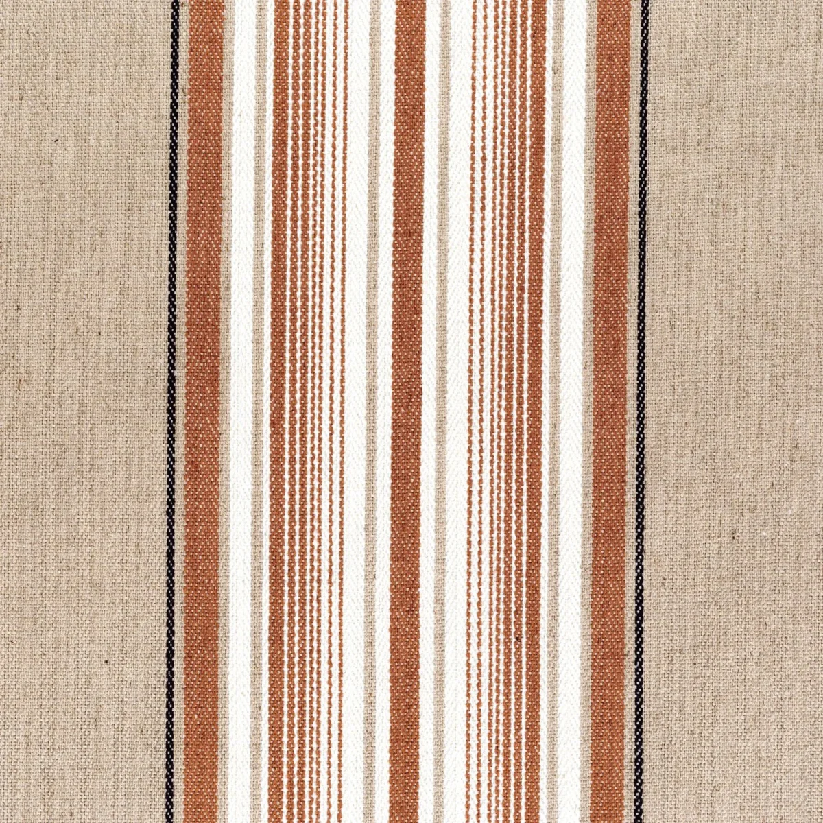 Aveiro Fabric - Beige Orange Brulee by red striped cotton fabric from Casamance