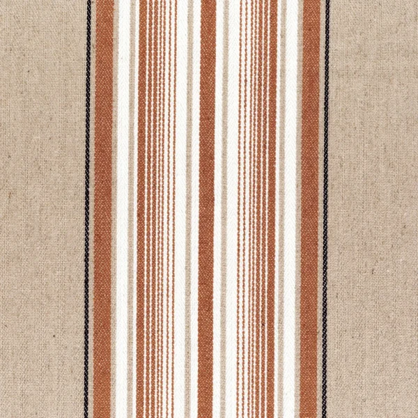 Aveiro Fabric - Beige Orange Brulee by red striped cotton fabric from Casamance