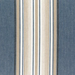 blue striped cotton fabric from Casamance