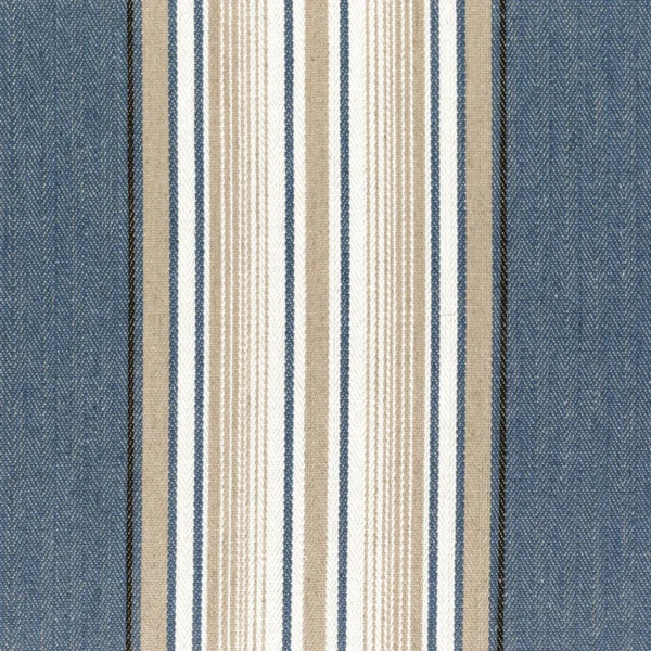 blue striped cotton fabric from Casamance