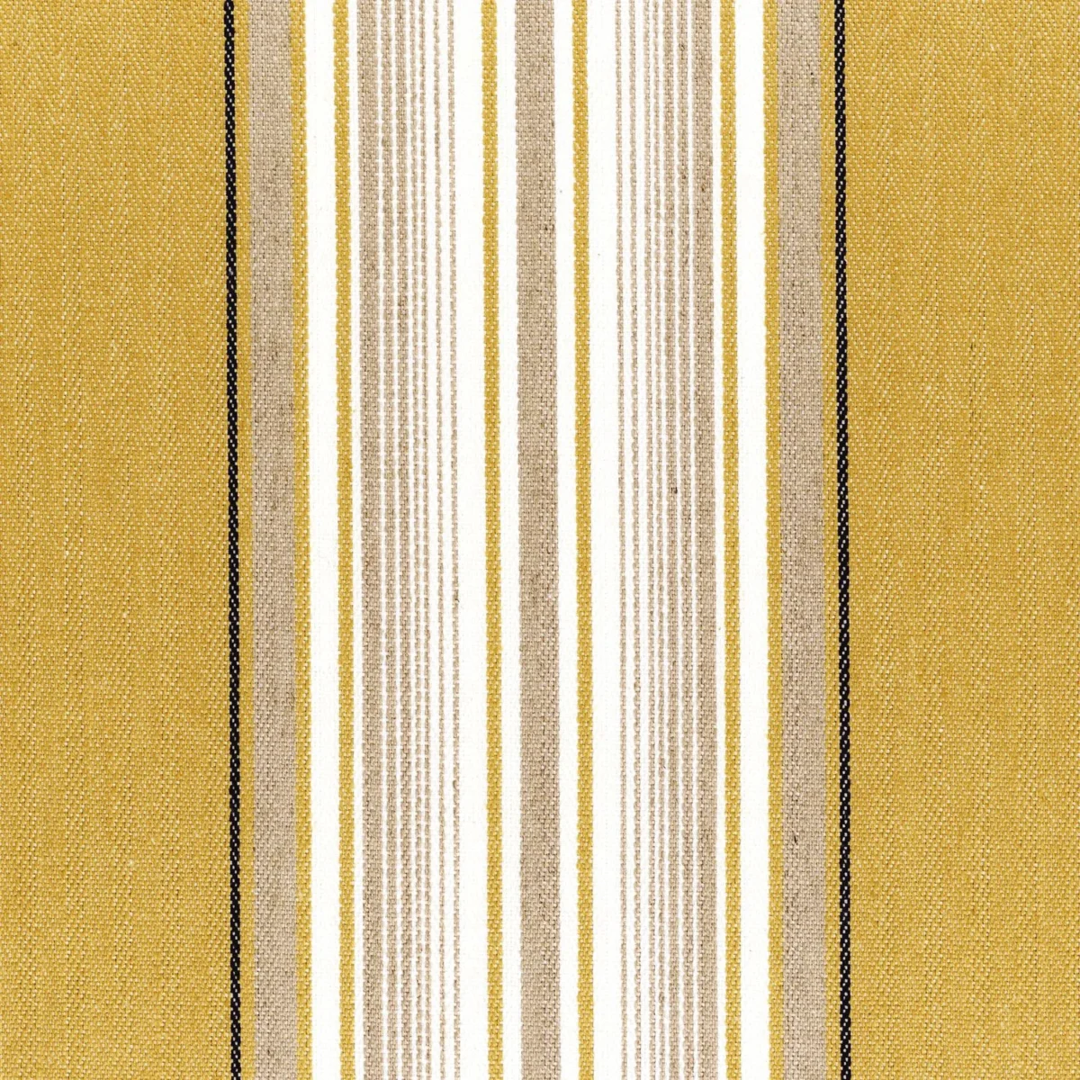 yellow striped cotton fabric from Casamance