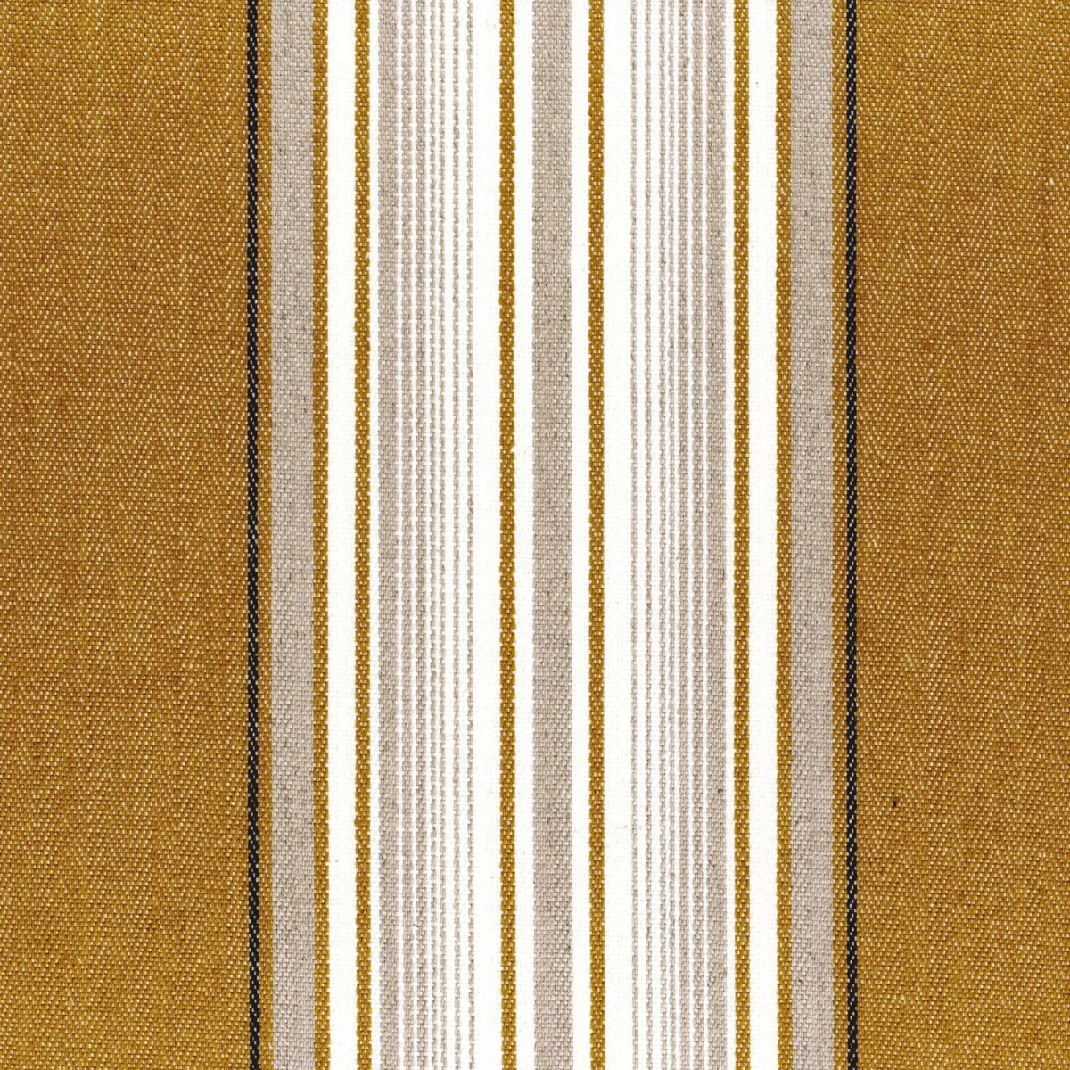 Aveiro Fabric - Ocre by brown striped cotton fabric from Casamance