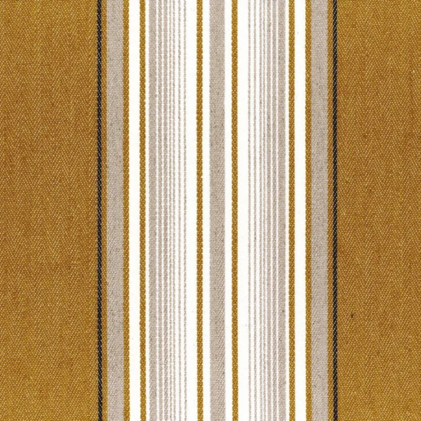 Aveiro Fabric - Ocre by brown striped cotton fabric from Casamance