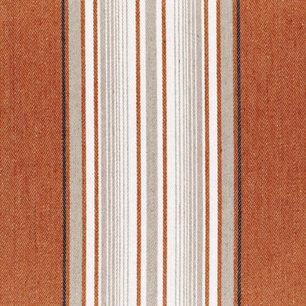 Aveiro Fabric - Orange Brulee by red striped cotton fabric from Casamance