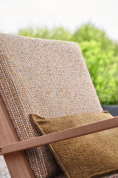 Solo Fabric - Ivoire by neutral plain armchair with cushion