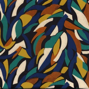 multicolour contemporary embroideried fabric from Casamance