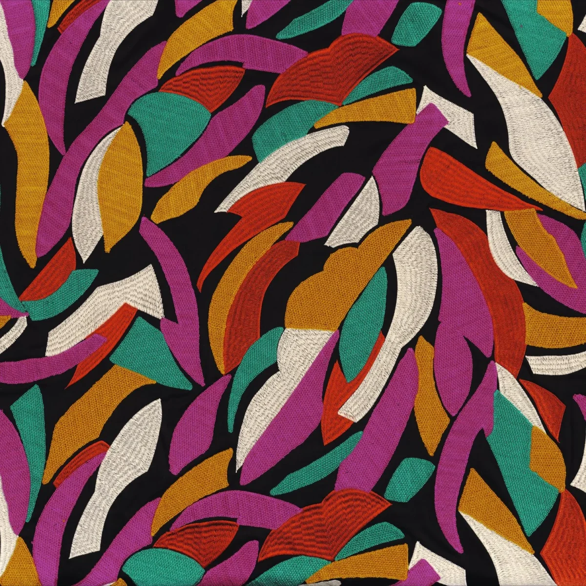 Defile Fabric - Multico by purple contemporary embroideried fabric from Casamance