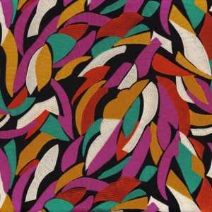 purple contemporary embroideried fabric from Casamance