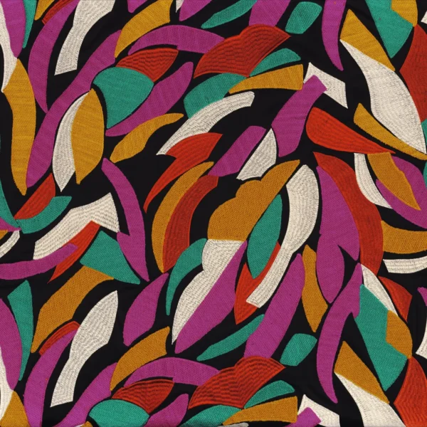 Defile Fabric - Multico by purple contemporary embroideried fabric from Casamance