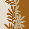 orange botanical embroideried fabric from Casamance