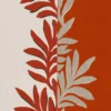 red botanical embroideried fabric from Casamance