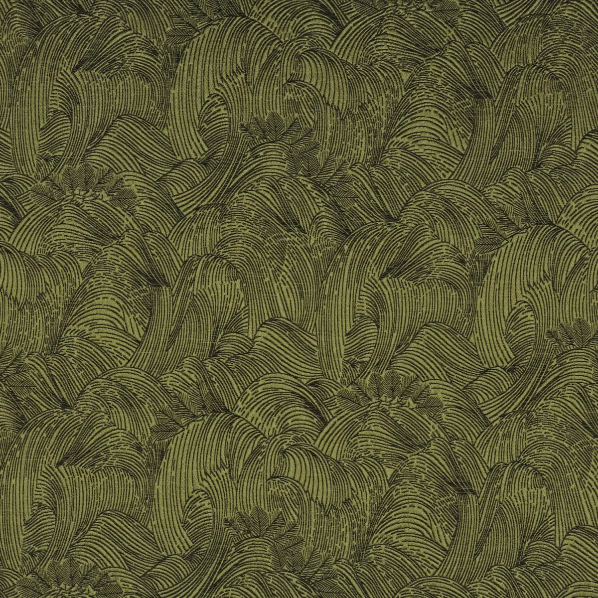 Tanagra Fabric - Olive by green misc jacquard fabric from Casamance