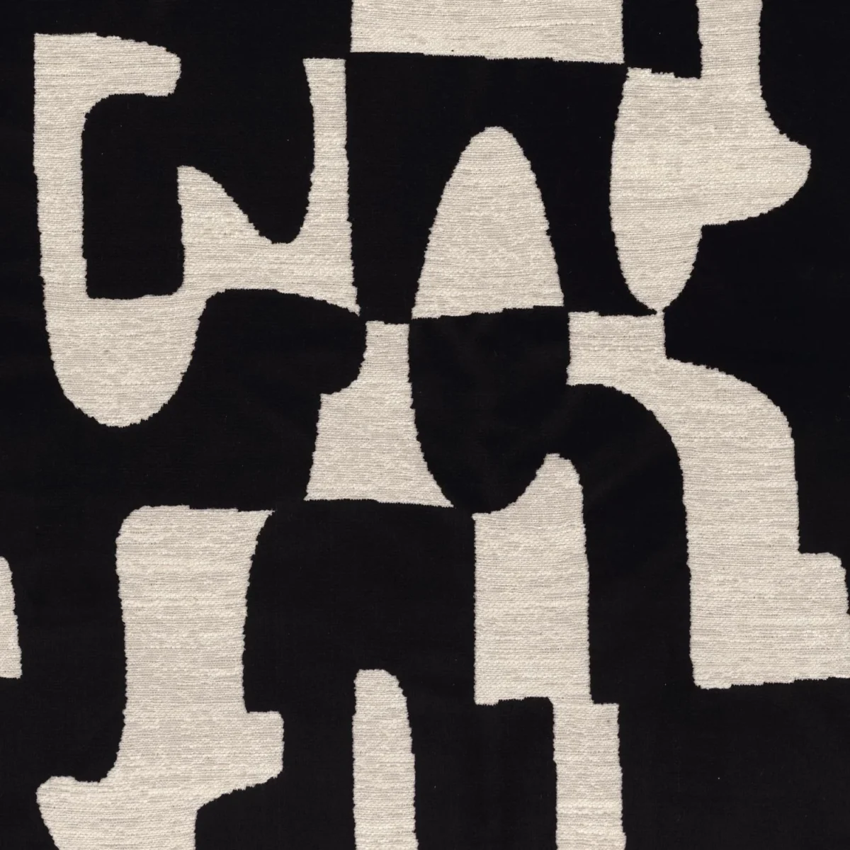 Melodie Fabric - Noir by black-grey misc velvet-chenille fabric from Casamance