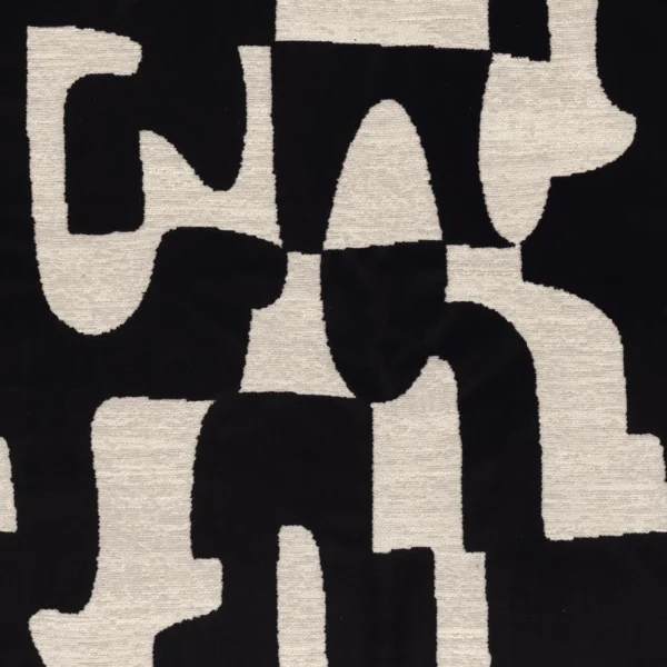 Melodie Fabric - Noir by black-grey misc velvet-chenille fabric from Casamance