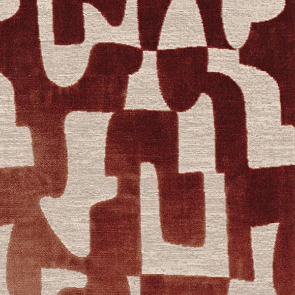 Melodie Fabric - Orange Brulee by red misc velvet-chenille fabric from Casamance