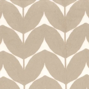 neutral botanical embroideried fabric from Casamance