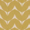 yellow botanical embroideried fabric from Casamance