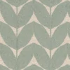 blue botanical embroideried fabric from Casamance