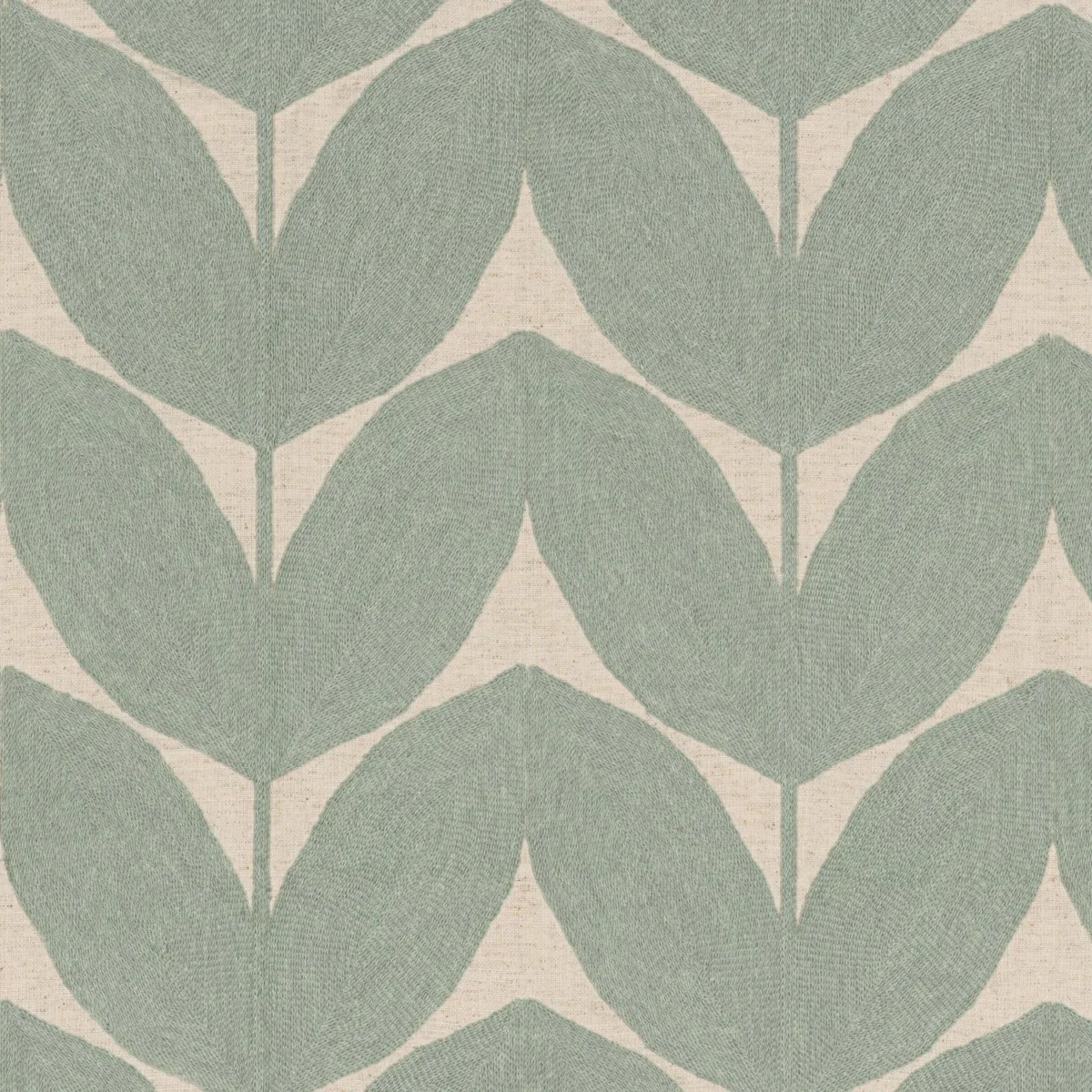 blue botanical embroideried fabric from Casamance