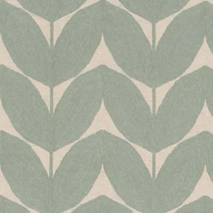 blue botanical embroideried fabric from Casamance