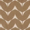 brown botanical embroideried fabric from Casamance