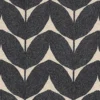 black-grey botanical embroideried fabric from Casamance