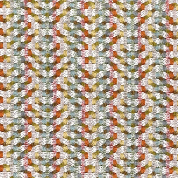 Beguin Fabric - Multico Orange by blue striped woven fabric from Casamance
