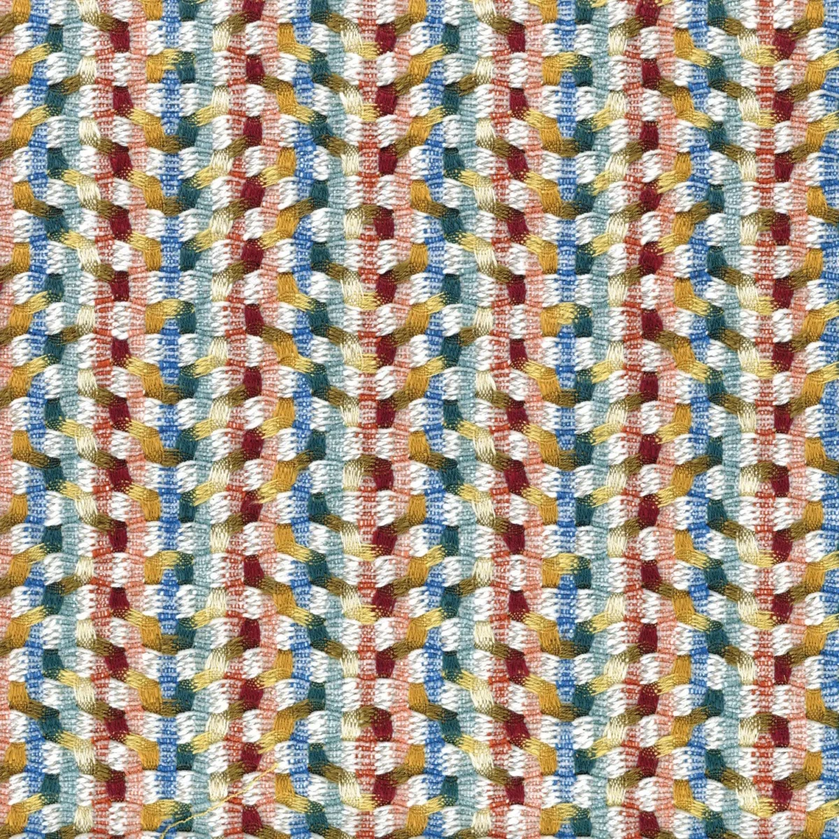 Beguin Fabric - Multico Topaze by multicolour striped woven fabric from Casamance