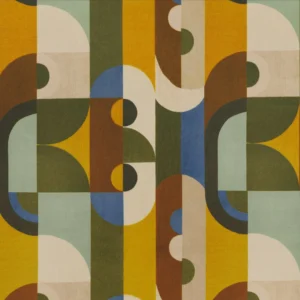 yellow geometric velvet-chenille fabric from Casamance