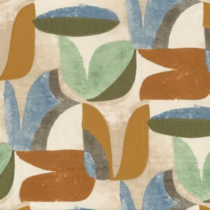 multicolour contemporary embroideried fabric from Casamance
