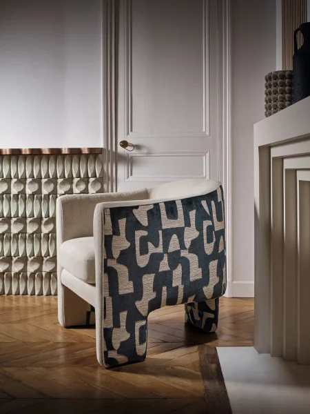 Melodie Fabric - Petrole by yellow misc armchair with vases