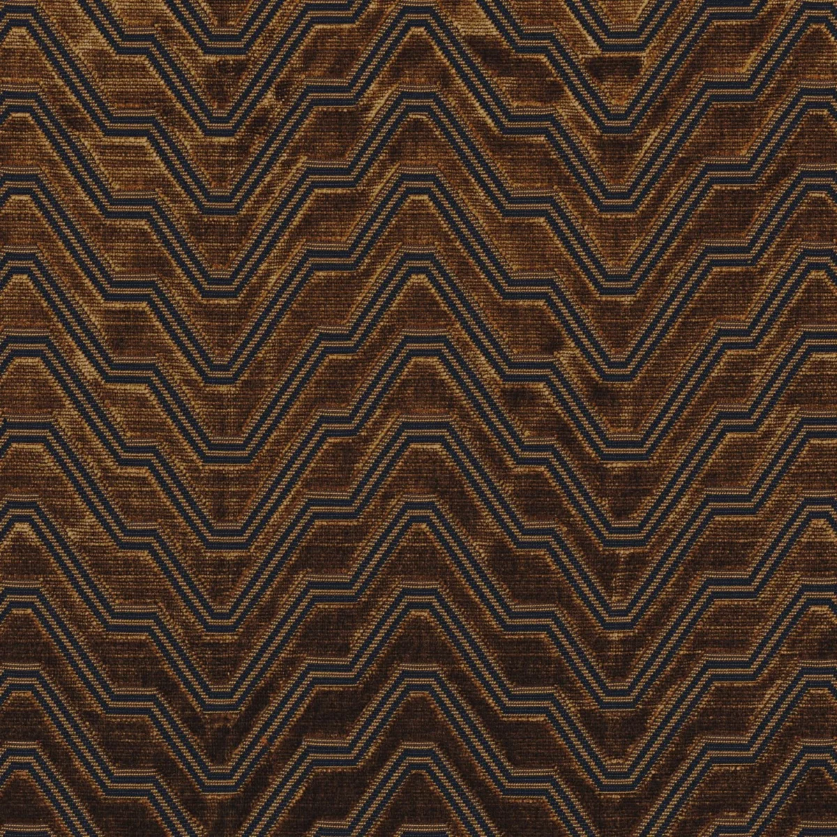 Chanut Fabric - Mordore by brown geometric velvet-chenille fabric from Casamance