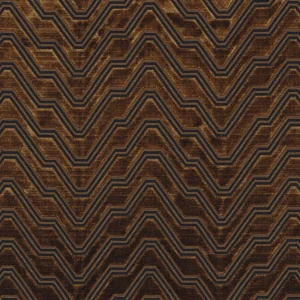 brown geometric velvet-chenille fabric from Casamance