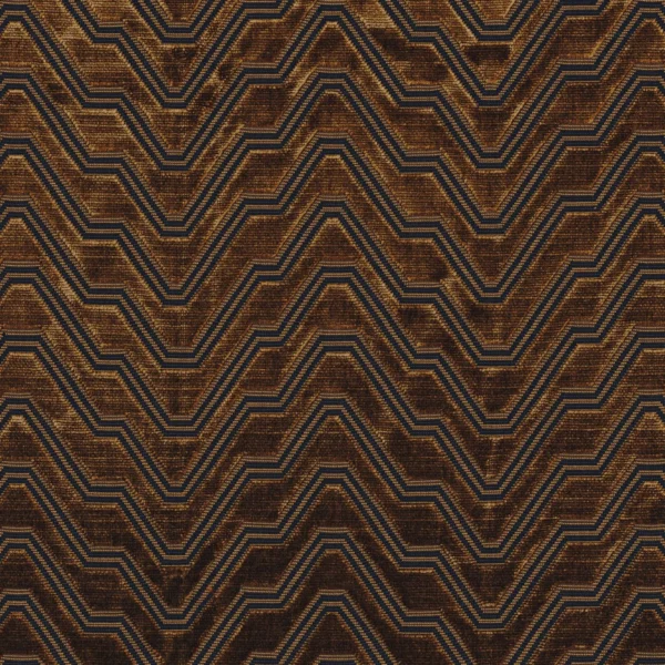 Chanut Fabric - Mordore by brown geometric velvet-chenille fabric from Casamance