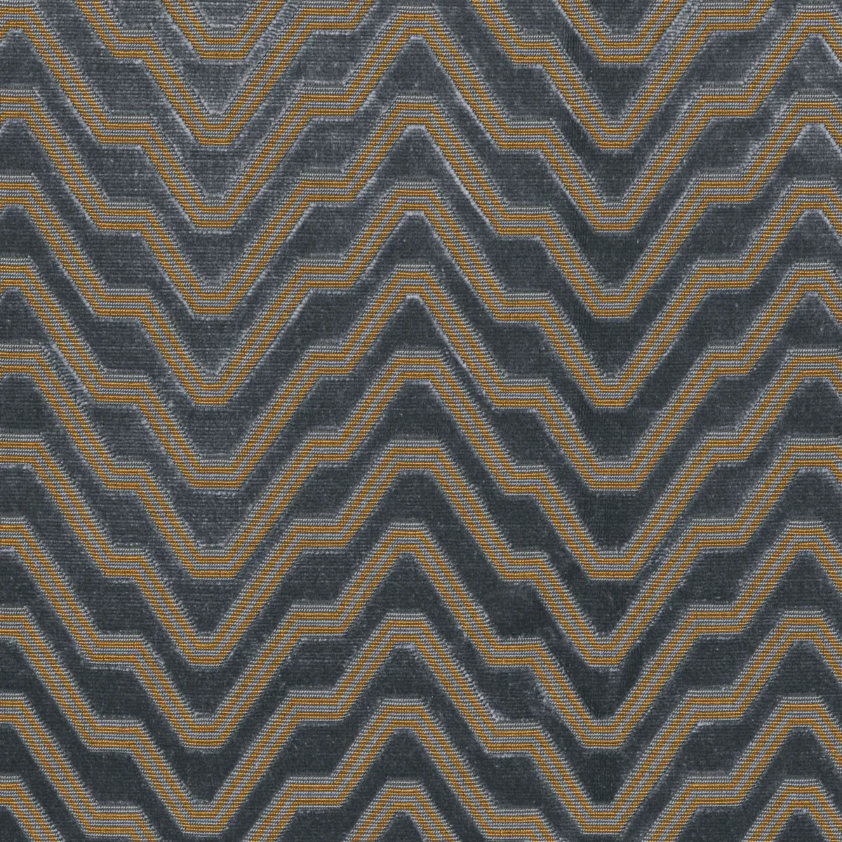 Chanut Fabric - Pierre Bleue by black-grey geometric velvet-chenille fabric from Casamance