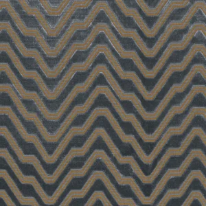 black-grey geometric velvet-chenille fabric from Casamance