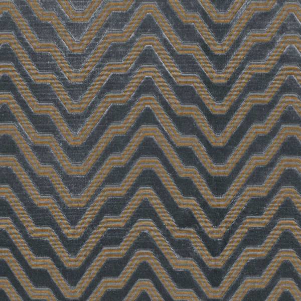 Chanut Fabric - Pierre Bleue by black-grey geometric velvet-chenille fabric from Casamance