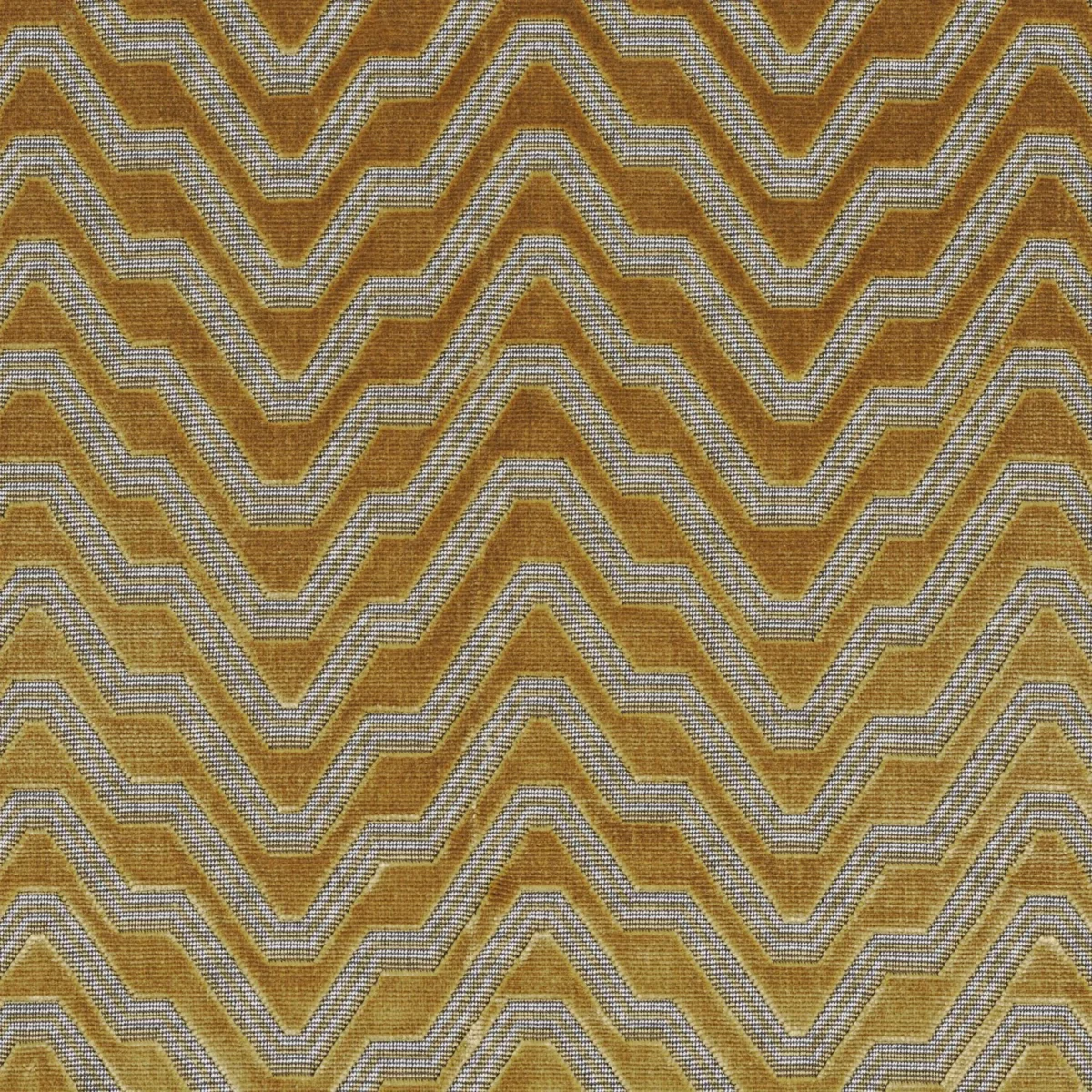 yellow geometric velvet-chenille fabric from Casamance