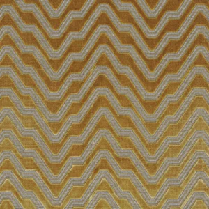 yellow geometric velvet-chenille fabric from Casamance