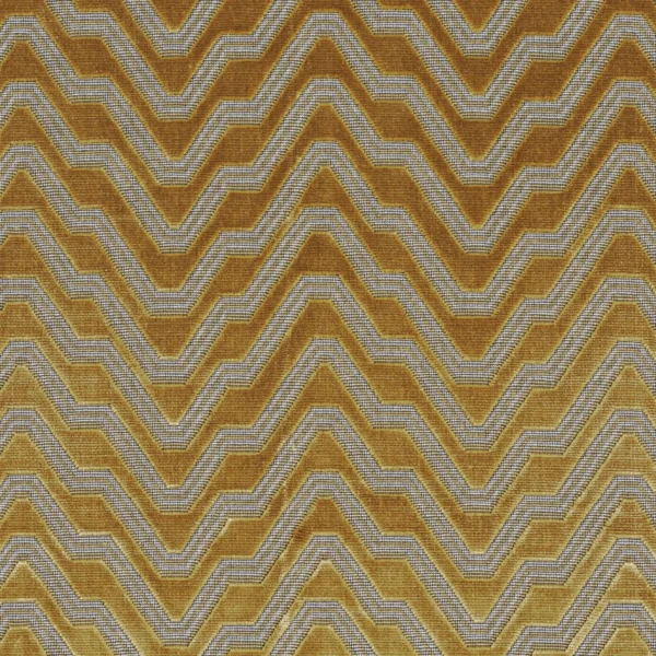 yellow geometric velvet-chenille fabric from Casamance