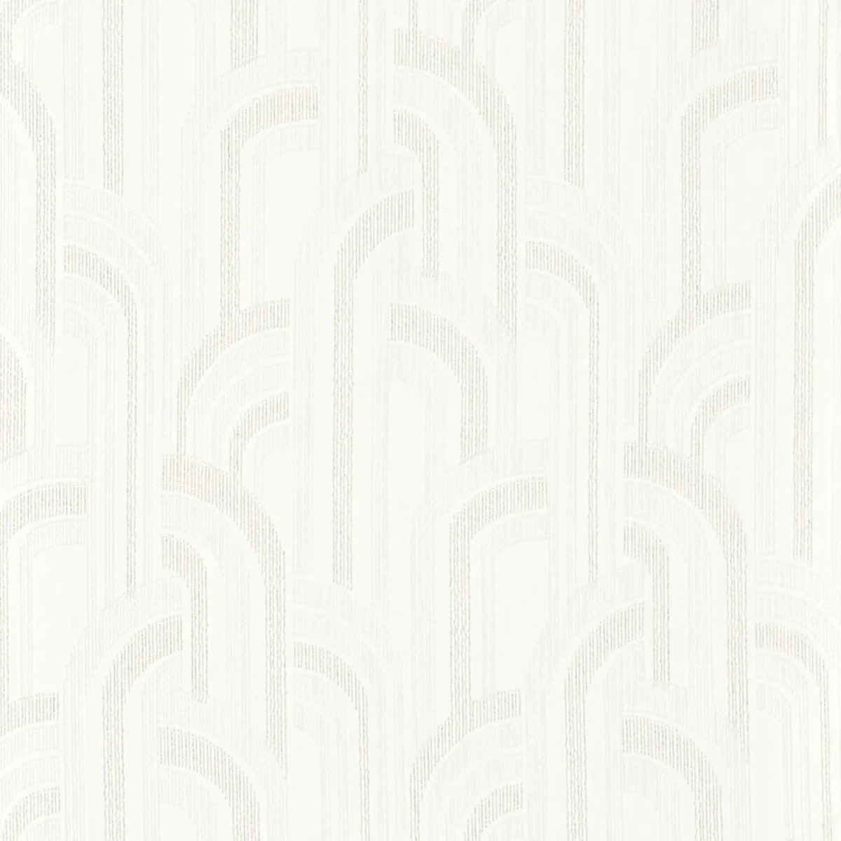 white geometric voile-sheer fabric from Casamance