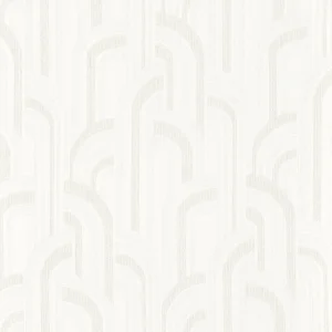 white geometric voile-sheer fabric from Casamance