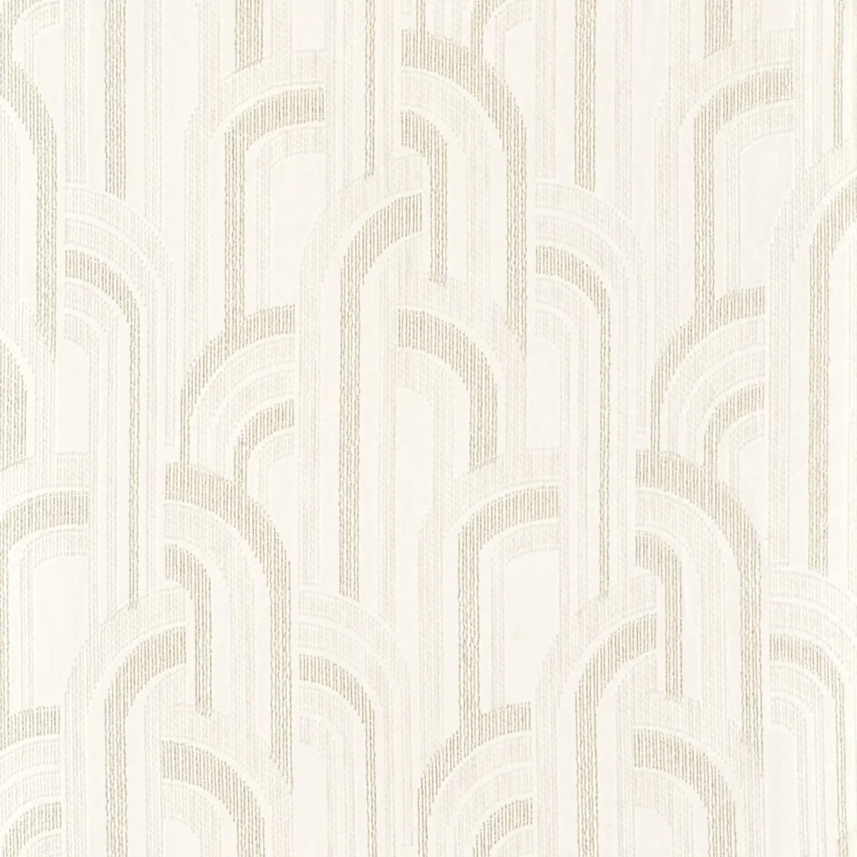 white geometric voile-sheer fabric from Casamance