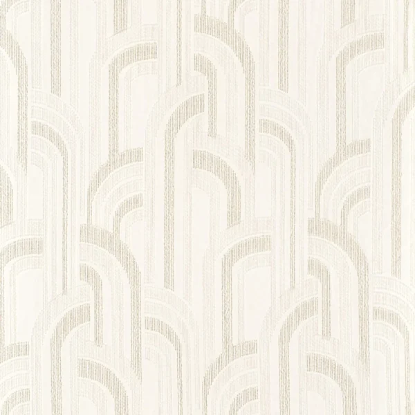 Lusson Fabric - Ivoire by white geometric voile-sheer fabric from Casamance