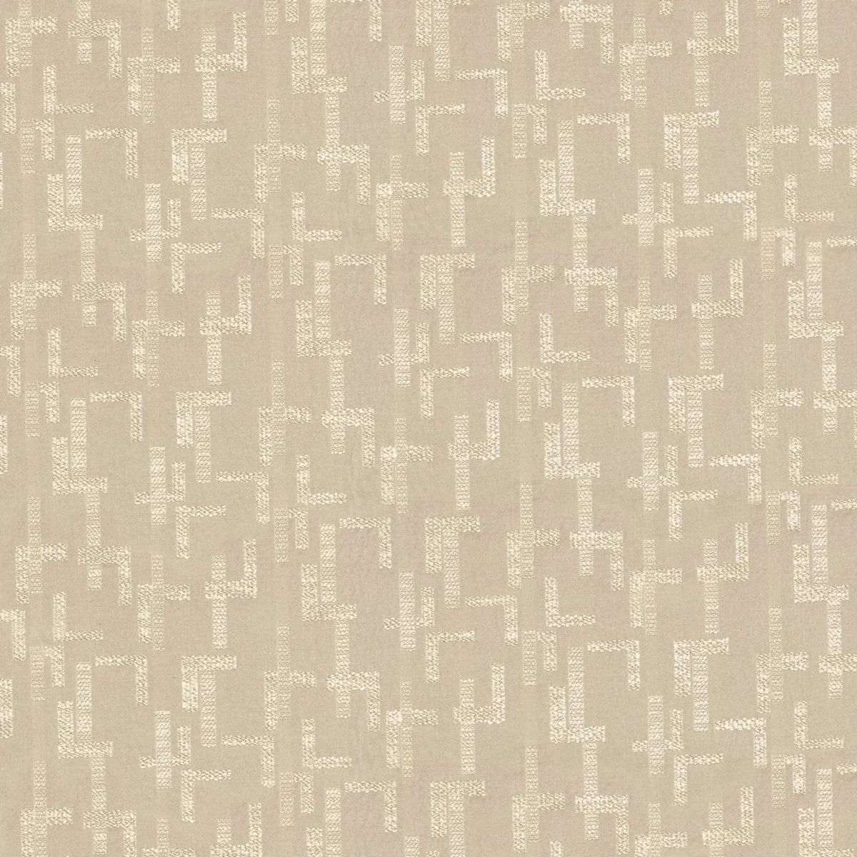 Dalles Fabric - Grege by neutral geometric cotton fabric from Casamance