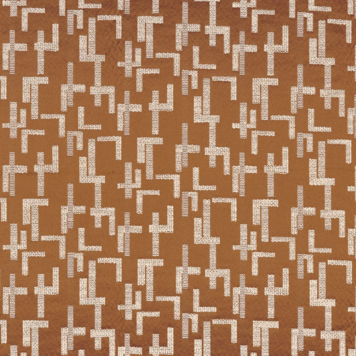 Dalles Fabric - Ambre by orange geometric cotton fabric from Casamance