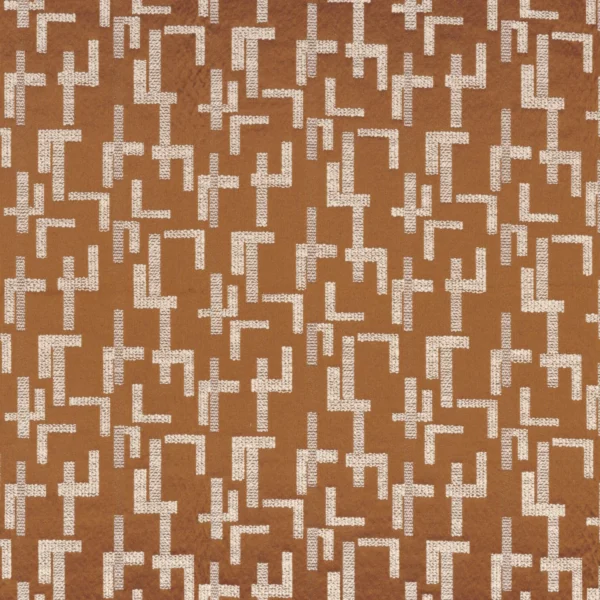 Dalles Fabric - Ambre by orange geometric cotton fabric from Casamance