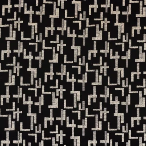 black-grey geometric cotton fabric from Casamance