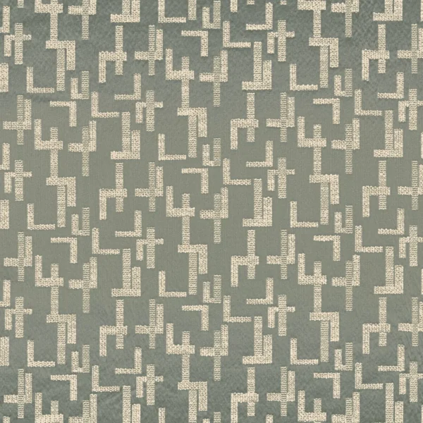Dalles Fabric - Celadon by blue geometric cotton fabric from Casamance